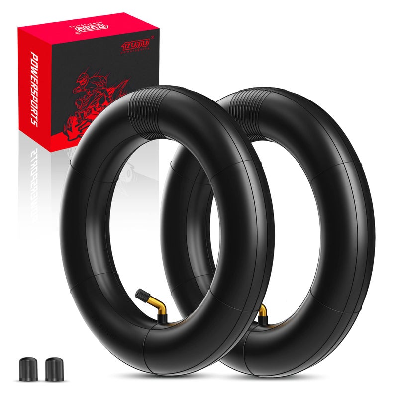 RUTU Inner Tube Set - Heavy-Duty 10x2 10x2.125 Inner Tube Replacement for 2-Wheel Self-Balancing Electric Scooter Kid's Bike, Trike Strollers -TR87 Angled Copper Valve Stem, Butyl Rubber Construction - Image 1